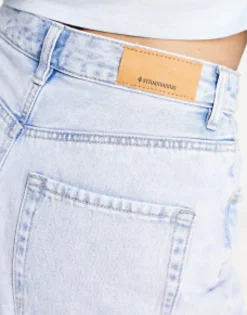 Shorts*Stradivarius Longline Denim Short In Light Blue