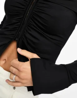 Shirts*Stradivarius Slim Fit Hook And Eye Shirt In Black