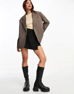 Suits & Tailoring*Stradivarius Str Oversized Blazer In Check Print Black