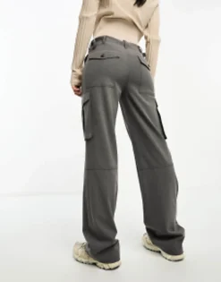 Trousers & Leggings*Stradivarius Tailored Adjustable Waist Cargo In Grey