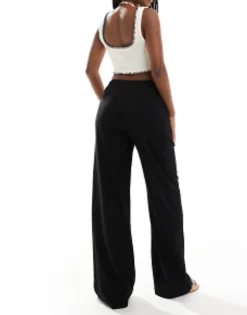 Trousers & Leggings*Stradivarius Tailored Pull On Trouser In Black