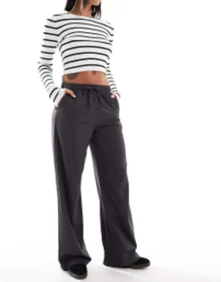 Trousers & Leggings*Stradivarius Tailored Pull On Trouser In Grey