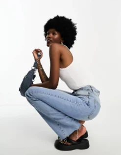 Tall*Stradivarius Tall 90S Dad Jean In Vintage Blue
