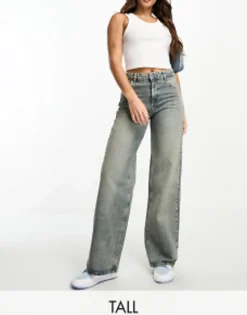 Tall*Stradivarius Tall Str Baggy Jean In Vintage Wash Blue