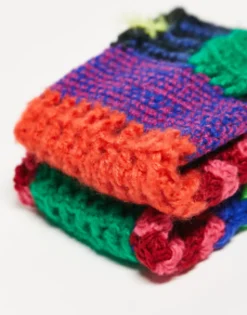 Gloves*The Ragged Priest Spliced Knit Fingerless Gloves In Multi