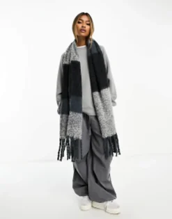 Scarves*Threadbare Knitted Scarf In Navy Check