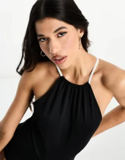 Swimwear & Beachwear*Threadbare Sporty High Neck Swimsuit In Black