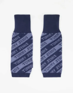 Gloves*Tommy Jeans Fingerless Gloves In Logo Stripe Navy