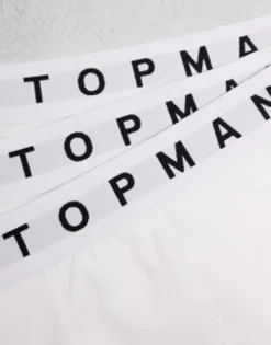 Underwear*Topman 3 Pack Trunks In With Waistbands White
