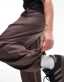 Trousers & Chinos*Topman Extreme Baggy Nylon Trousers In Brown