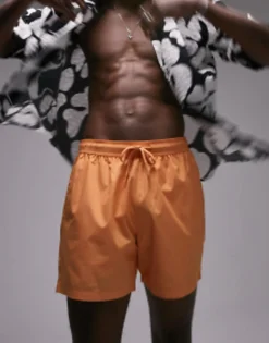 Swimwear*Topman Swim Shorts In Orange