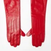 Gloves*Topshop Gia Long Leather Glove In Red
