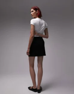 Tall*Topshop Tall Tailored Pelmet Mini Skirt In Black
