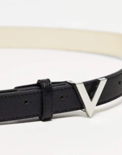 Belts*Valentino Bags Valentino Divina Belt In With Silver V Black