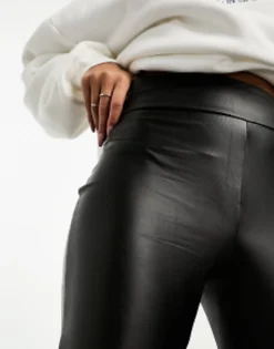 Trousers & Leggings*Vero Moda Skinny Leather Look Legging In Black
