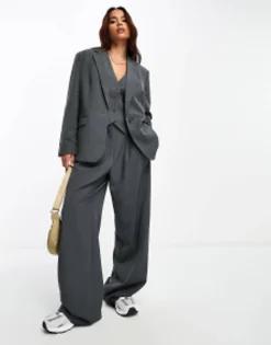 Suits & Tailoring*Vero Moda Tailored Blazer Co-Ord In Grey Grey Pinstripe
