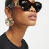 Sunglasses*Versace Oversized Round Sunglasses In Tortoiseshell Brown