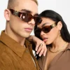 Sunglasses*Versace Rectangle Sunglasses In Tortoiseshell Brown