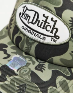 Caps*Von Dutch Tampa Trucker Camp In Camo Print Green