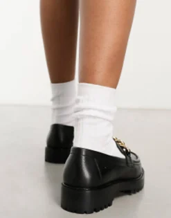 Loafers*WALK LONDON Clara Chain Loafers In Leather Black