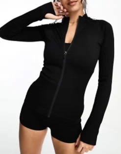 Shorts*4505 Wb Seamless Rib Booty Short And Long Sleeve In Black