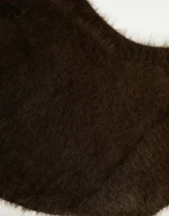 Scarves*Weekday Unisex Hairy Knit Balaclava Hood In Exclusive To Asos Brown
