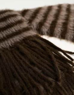 Scarves*Weekday Unisex Stripe Scarf In Exclusive To Asos Brown