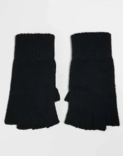 Gloves*Weekday Unisex Wood Fingerless Gloves In Black
