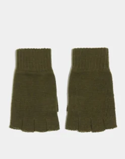 Gloves*Weekday Wood Fingerless Gloves In Khaki