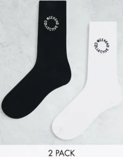 Socks & Tights*WEEKEND COLLECTIVE 2 Pack Socks In Black And White