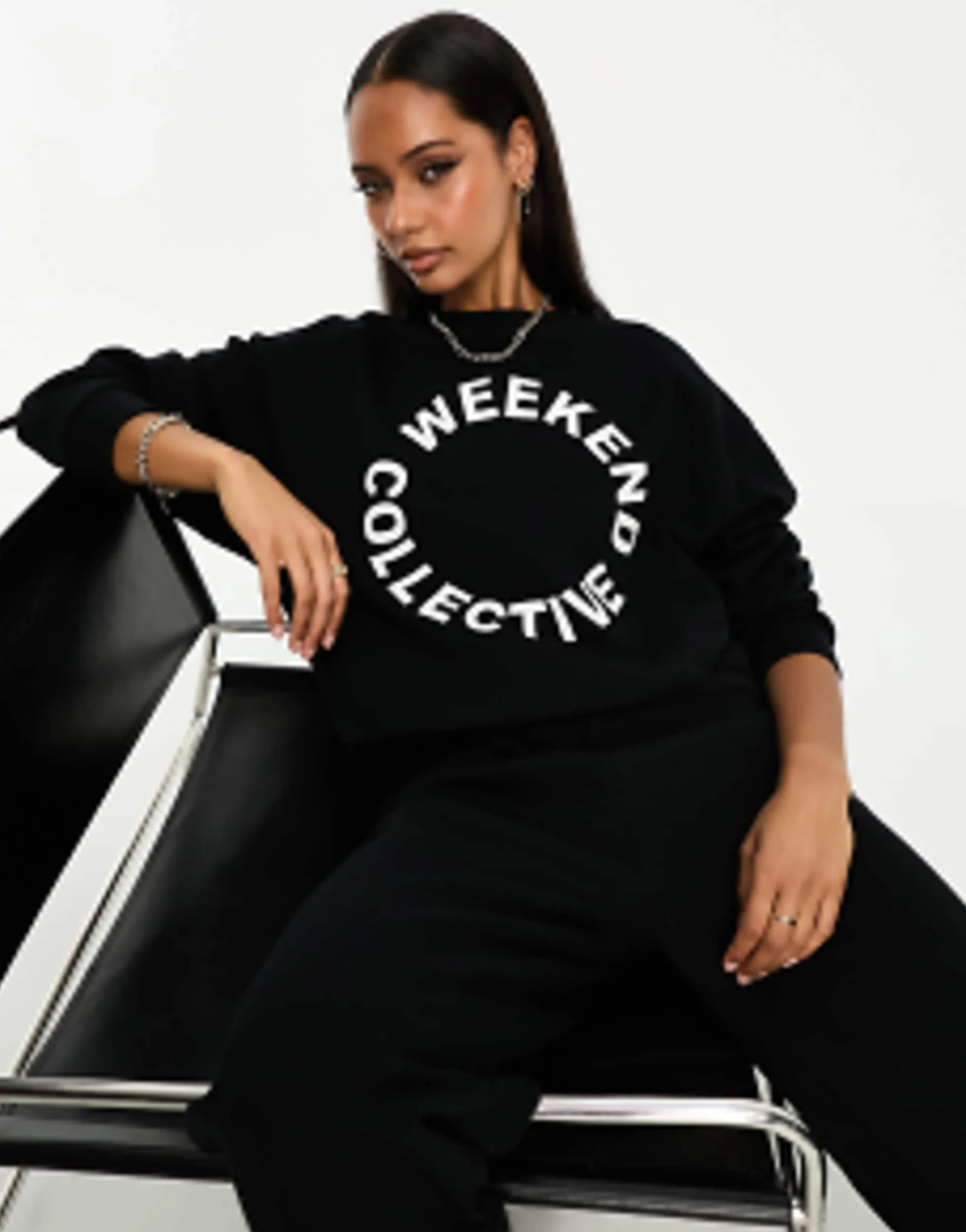 Tracksuits & Joggers*WEEKEND COLLECTIVE Co-Ord Oversized Jogger And Sweatshirt With Logo In Blac