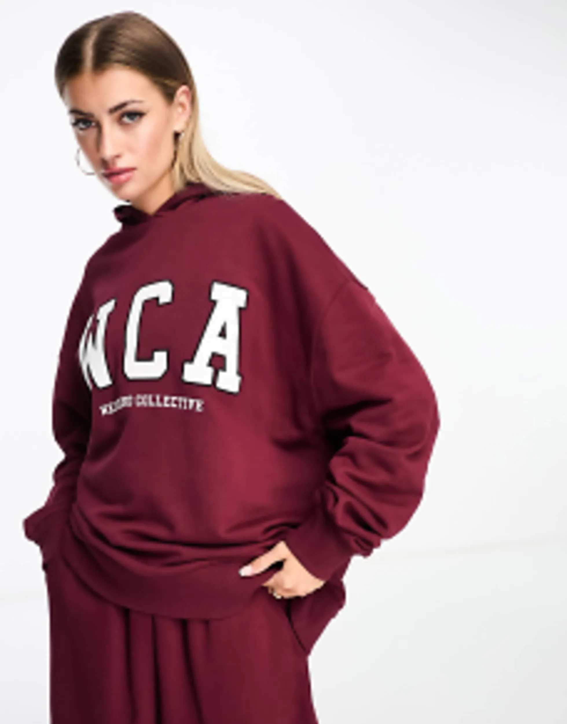 Tracksuits & Joggers*WEEKEND COLLECTIVE Oversized Jogger And Tshirt With Wca Logo In Burgundy